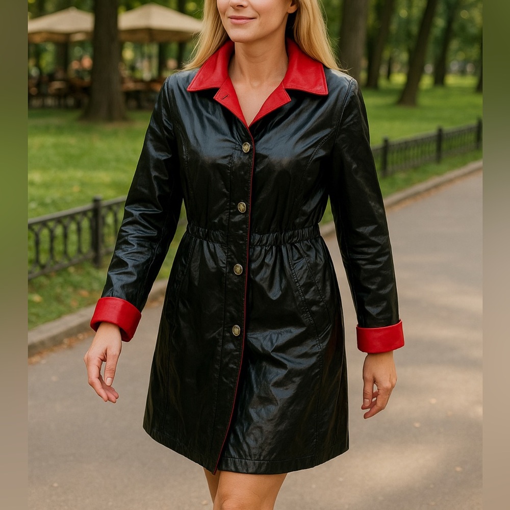 Moschino 2 in 1 reversible Black & Red Coat
